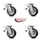 Service Caster 6 Inch Rubber on Aluminum Caster Set with Roller Bearing and Total Lock Brake SCC-TTL30S620-RAR-4 - alternate 3